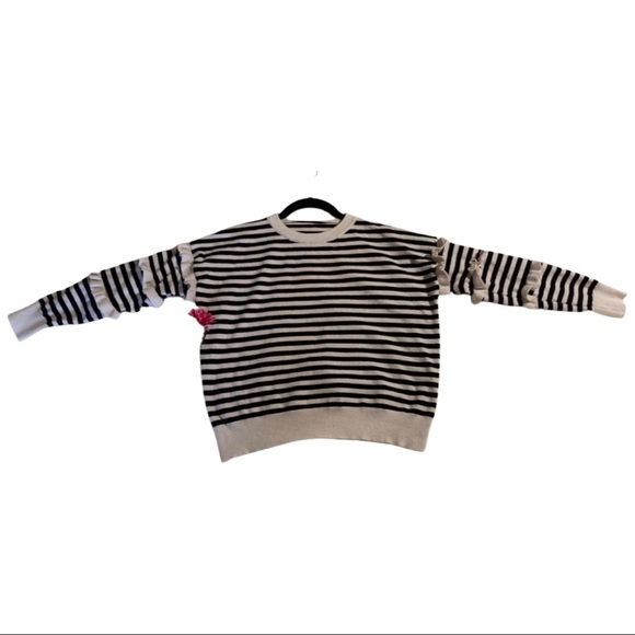 No Brand Sweaters - Ruffle striped sweater